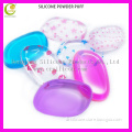 Newest and most convenient using flower printing silicone jelly powder puff as steading of traditional makeup sponge